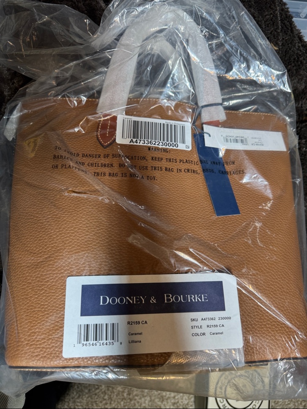 Dooney & Bourke Caramel Pebble Leather Messenger Bag Lilliana